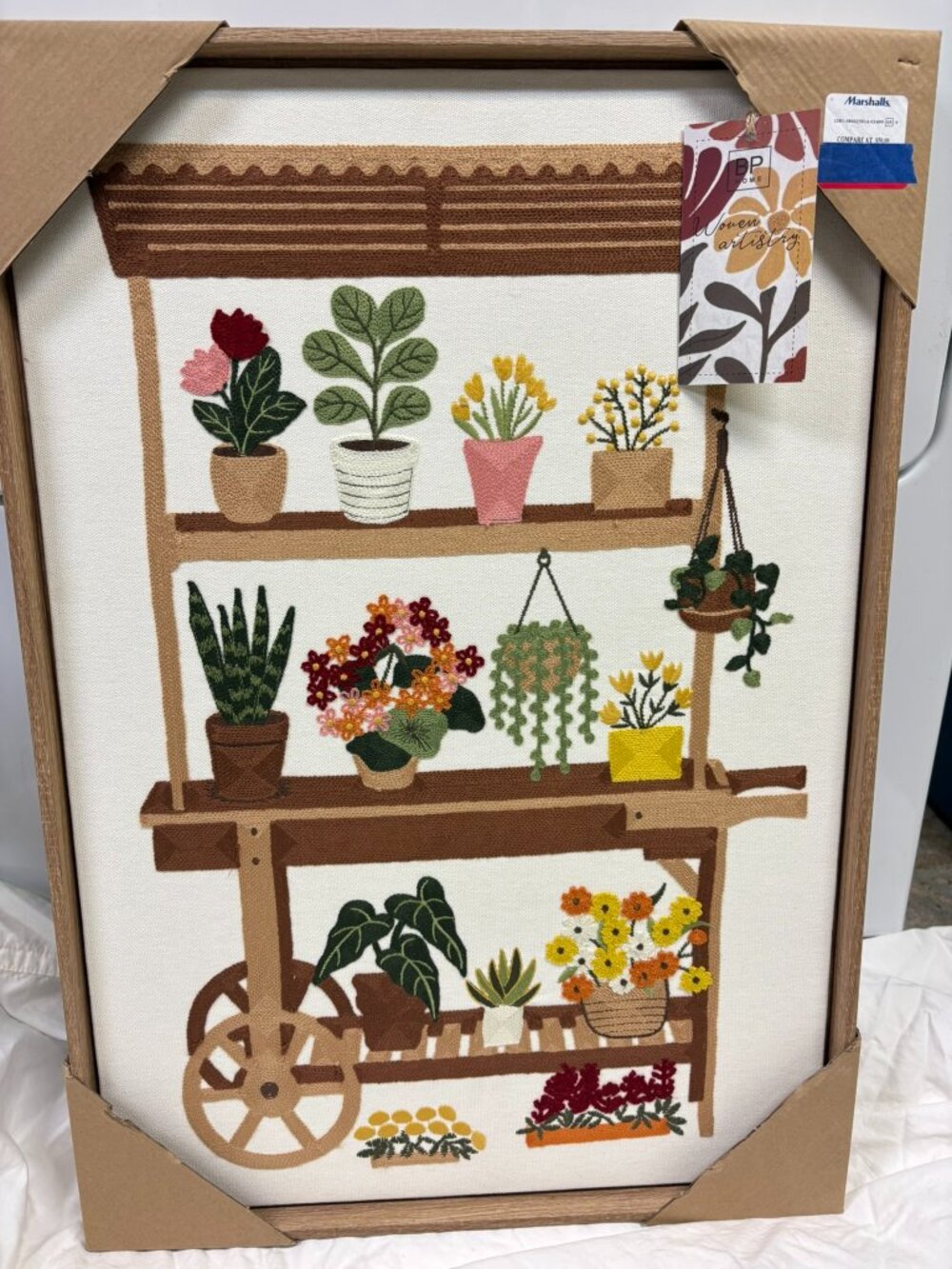 bp home wall art plants cart 18x26 NWT